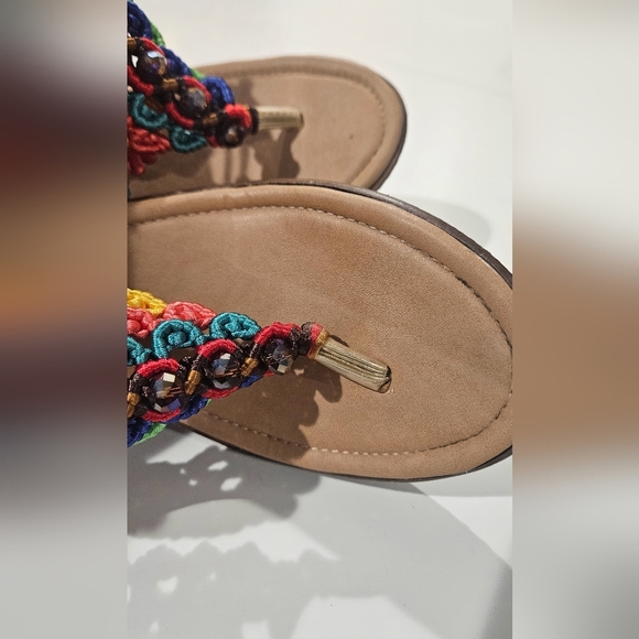 LAURA R Handwoven Colorful Wedges In Multi. Adjustable Back. Size 5(fits Like 6) - Picture 15 of 16